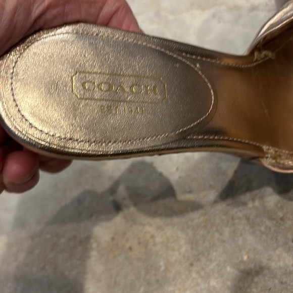 Coach platform open Toe Sandal 3.5 inches heels size 7 - Picture 7 of 12